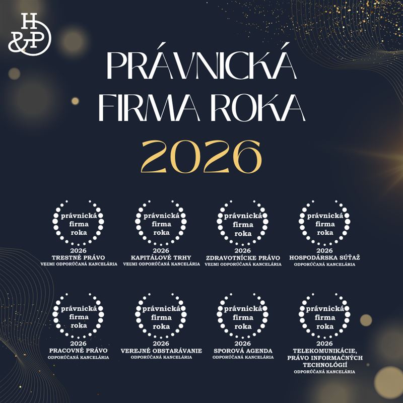 Hronček & Partners v rebríčku Právnická firma roka 2026 — ocenenie v 13 oblastiach práva